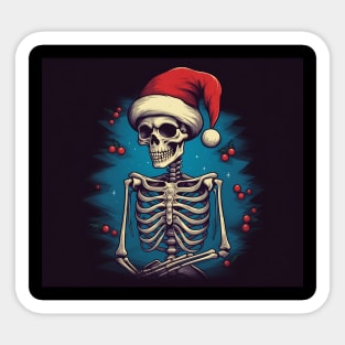 skeleton Santa Sticker